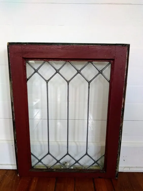 پنجره شیشه ای با سرب Vintage پنل شیشه ای با سرب Vintage |  اتسی