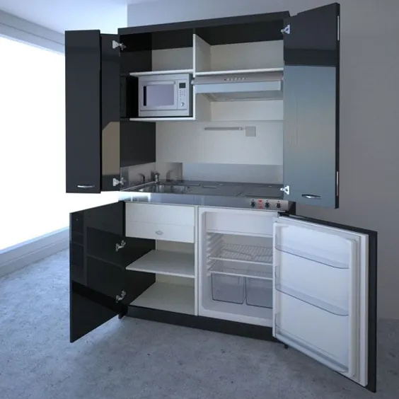 طرح های آشپزخانه جمع و جور برای فضای کوچک - هر آنچه در یک واحد نیاز دارید