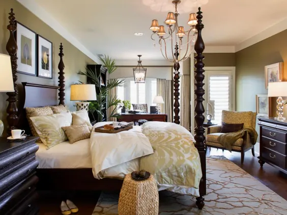 اتاق خواب مستر سبز با چهار تخت پوستر سنتی