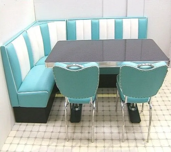 Retro Furniture 50s American Diner Restaurant آشپزخانه گوشه گوشه غرفه ست 130 210 210