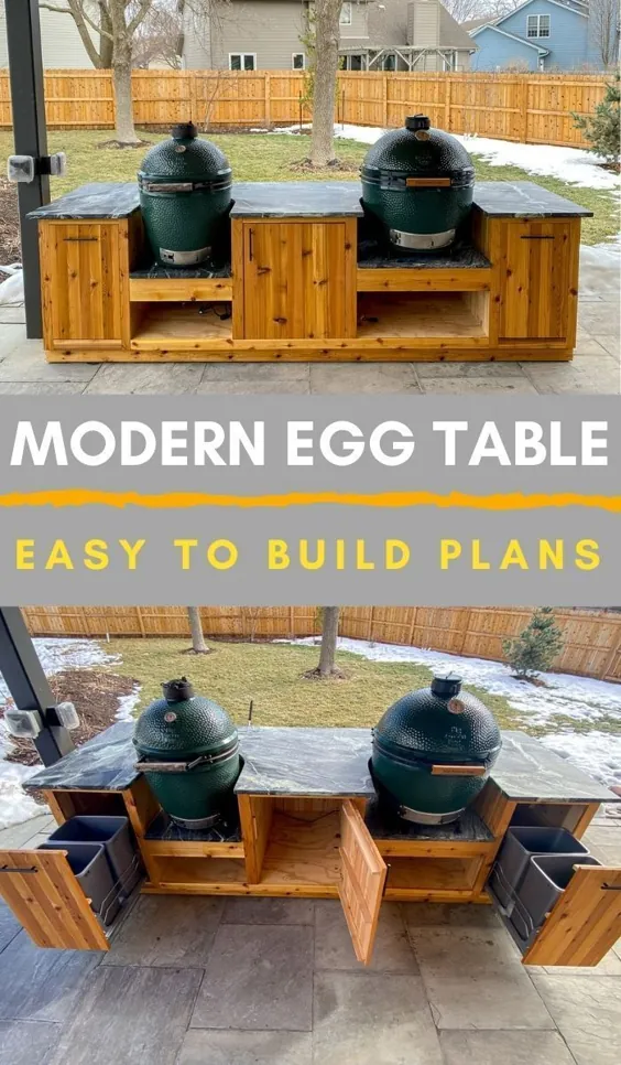 آشپزخانه بیرونی تخم مرغ سبز DIY