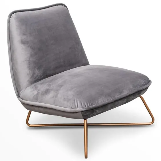 صندلی اتاق نشیمن Betty Velvet - خاکستری تیره - پاهای طلایی