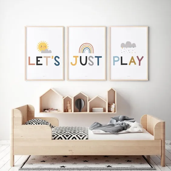 مجموعه ای از 3 چاپ ، بیایید فقط دکور Playroom را بازی کنیم ، قابل چاپ برای کودکان ، مجموعه ای از 3 هنر قابل چاپ ، بهترین موارد فروش ، مجموعه قابل چاپ Playroom 3