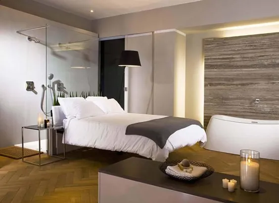 30 ایده در طراحی یک اتاق خواب و حمام برای صرفه جویی در فضا پروژه های بازسازی حمام