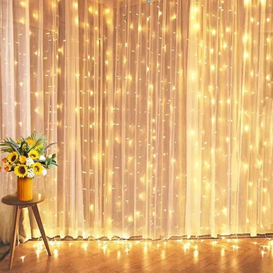 چراغ های پرده ای مخصوص دکوراسیون ، چراغ های رشته ای قابل اتصال 10 فوت با 8 حالت چشمک زدن چراغ های پری برای اتاق خواب ، چراغ های رشته ای در فضای باز برای تزیینات عروسی مهمانی چراغ های چشمک زن داخلی برای پنجره