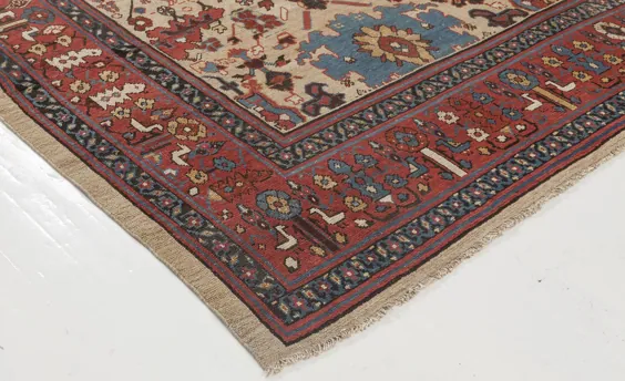 فرش پشمی قرمز ، آبی ، قهوه ای و بژ ایرانی (اندازه تنظیم شده) BB1107 توسط DLB