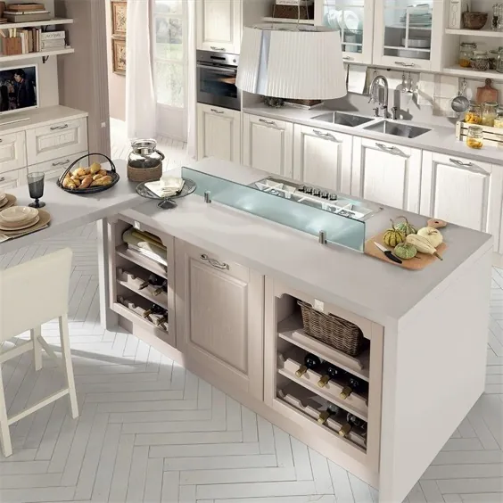 کابینت های آشپزخانه ساده چوب جامد چوبی جامد واقعی با طراحی مدرن آمریکایی