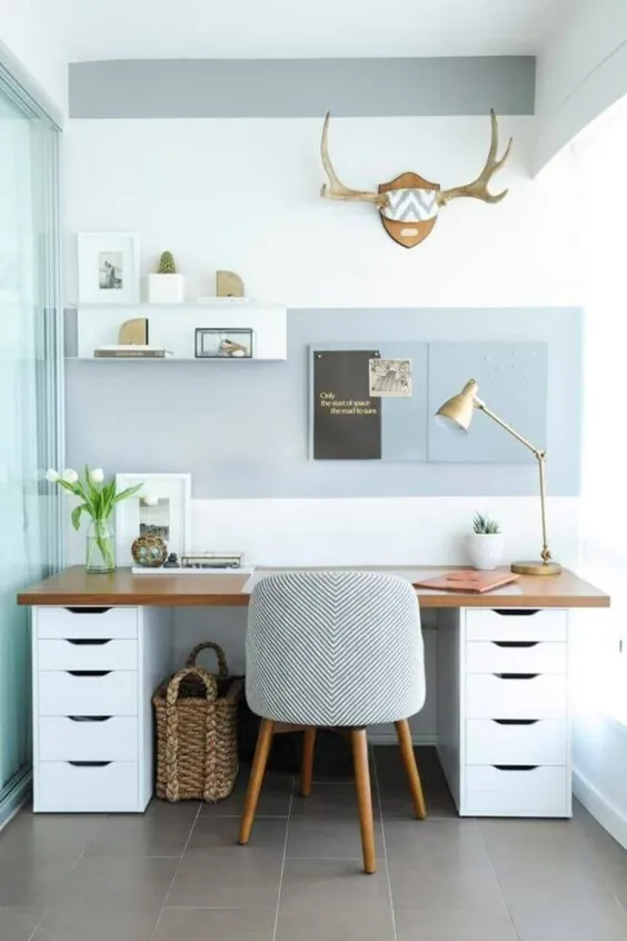 Schreibtisch DIY - Idee، um einen IKEA Schreibtisch selber zu bauen - Whitelilystyle