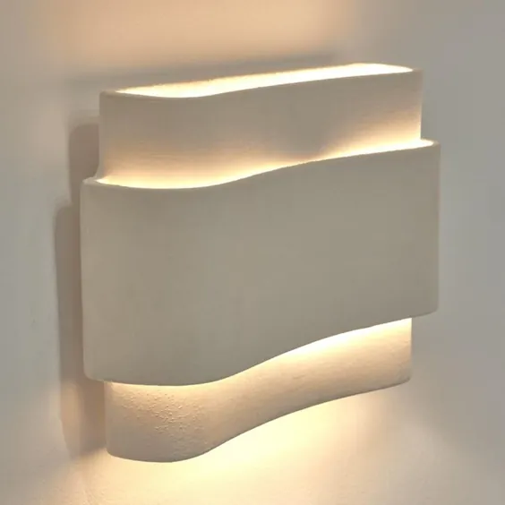 لامپ دیواری لویی - ظروف سنگی - سفید