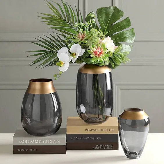 گلدان شیشه ای سبک لوکس هیدروپونیک گل شفاف تزئینات دکوراسیون میز نشیمن تزئین گلدان