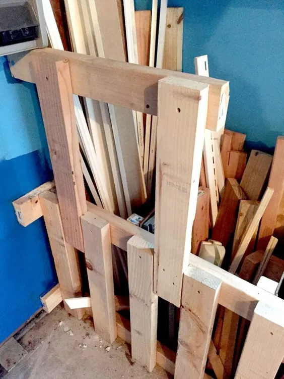سطل نگهداری چوب قراضه |  ضایعات چوب خود را با این ایده های گاراژ سازماندهی کنید