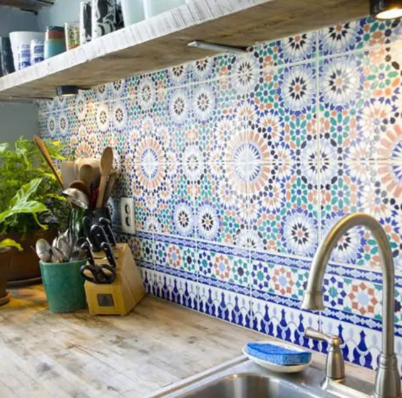 کاشی های آشپزخانه با الهام از مراکش