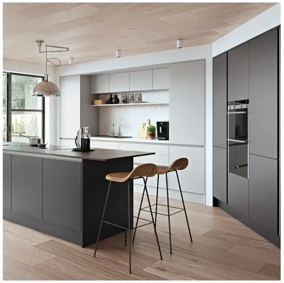 ایده های آشپزخانه خاکستری روشن مدرن