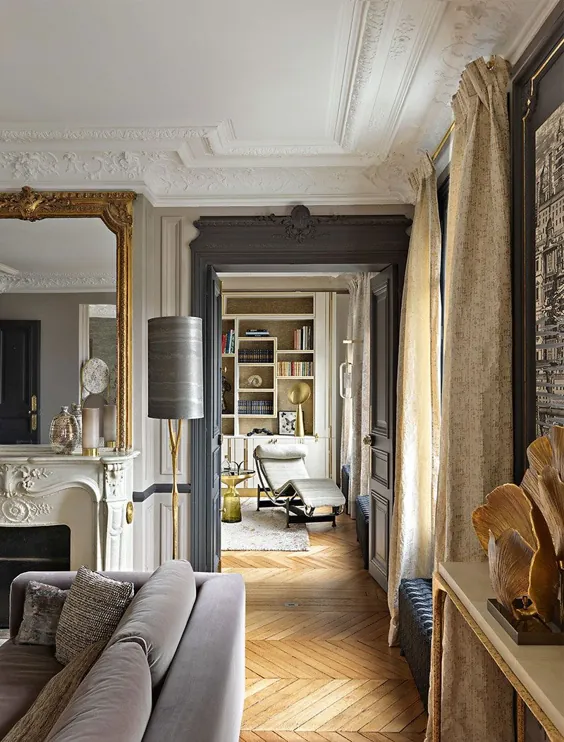〚قالب گچ و طلا: آپارتمان تصفیه شده این هنرمند در پاریس〛 ◾ عکس ها as ایده ها طراحی