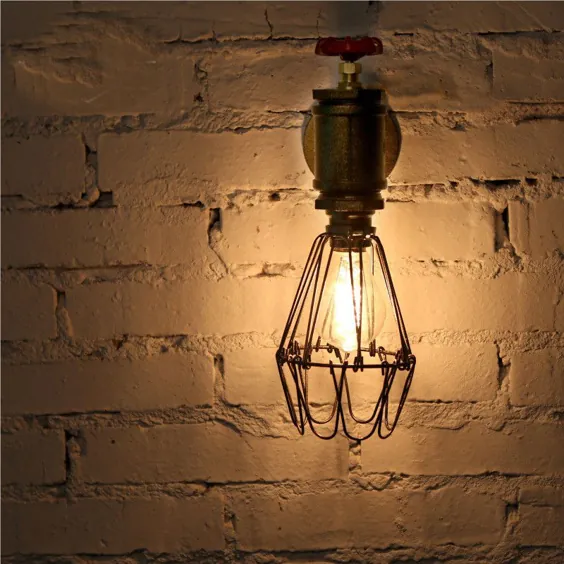 69.0US $ | Industrial Loft Iron Cage Water Water Water Lamp Edison Wall Sconce Vintage دیوار چراغ های روشنایی برای روشنایی در منزل | وسایل | چراغ های ثابت - AliExpress