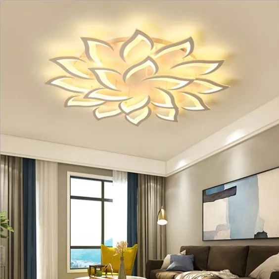 طرح گل چراغ سقفی LED ساخته شده از اکریلیک برای اتاق نشیمن