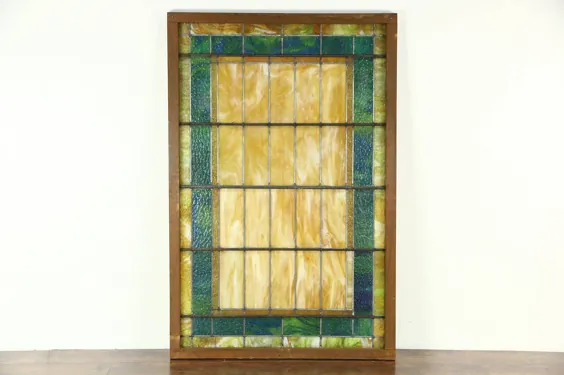 Arts & Crafts پنجره شیشه ای رنگی Salvage Architectural Architecture 1900 Antique Craftsman