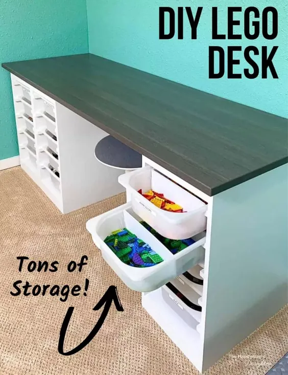 میز تحریر LEGO با IKEA Trofast Bin Storage