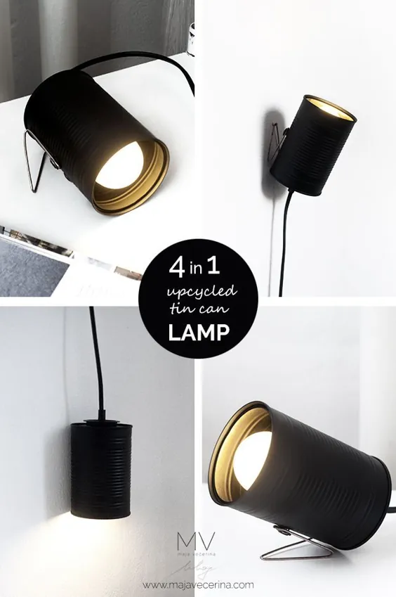 4v1 UPCIKLIRANA LUČKA IZ PLOČEVINKE # DIY // 4in1 UPCYCLED TIN CAN LAMP #DIY
