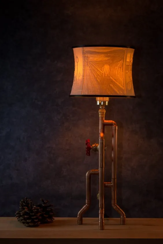 لامپ لوله مسی لامپ صنعتی میز لامپ لیتوفان |  اتسی