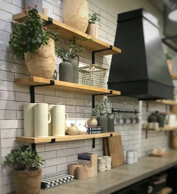 براکت L به سبک FIXER UPPER SHELF شناور Rustic Shelf |  اتسی