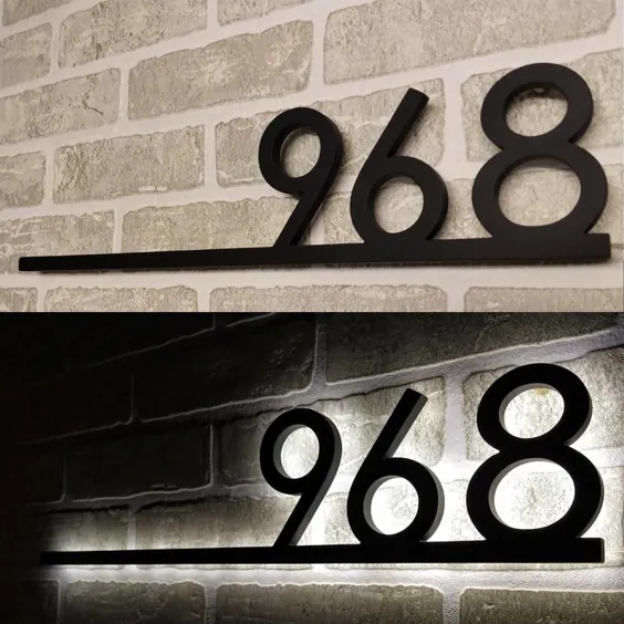 شماره های خانه روشن چراغ نشانگر نور پس زمینه LED |  اتسی