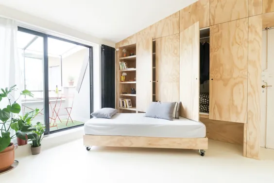 300 فوت مربع آپارتمان کوچک استودیویی با فضای زندگی انعطاف پذیر |  iDesignArch |  مجله الکترونیکی طراحی داخلی ، معماری و تزئینات داخلی