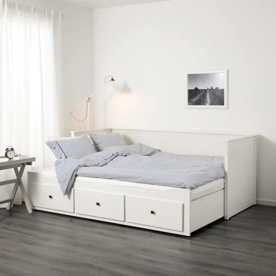 BRIMNES تختخواب با 2 کشو / 2 تشک ، سفید ، محکم Meistervik ، Twin - IKEA
