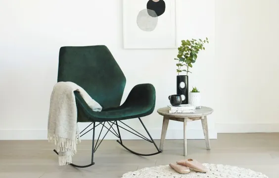 لورنا - صندلی گهواره ای مدرن - سبز