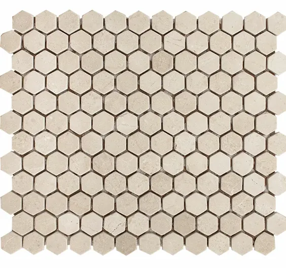 کاشی موزاییکی کرما مارفیل Tumbled Hexagon 1 "x 1"