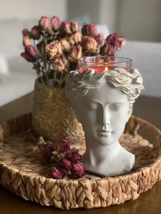 گلدان بتونی سر مجسمه زن الهه یونانی برای تزئین خانه و باغ گلدان رومی ونوس (اندازه بزرگ)