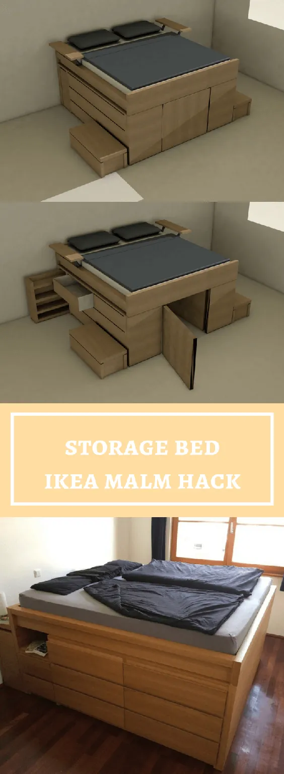تخت ذخیره سازی که به اندازه کافی برای کل کمد لباس شما جادار است - IKEA Hackers