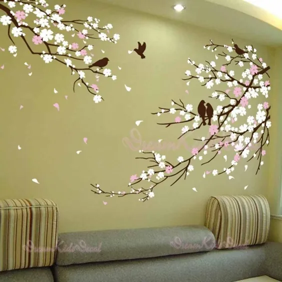 شکوفه های گیلاس عکس برگ درخت برچسب دیوار برگردان-DK006 |  اتسی