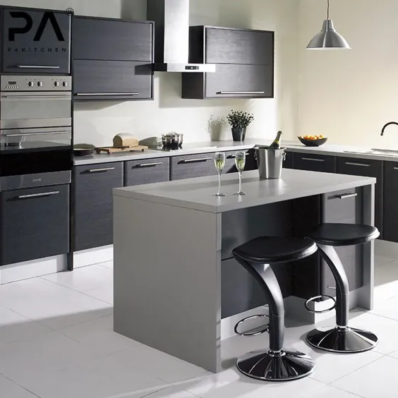 طراحی آشپزخانه ساده اروپایی کابینت آشپزخانه ملامینه مدرن برای آپارتمان
