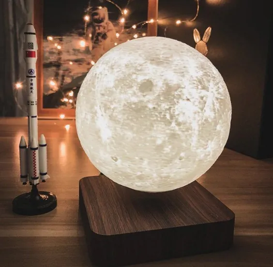 نور شب خلاق خلاقانه مغناطیسی 3D لامپ ماه |  اتسی