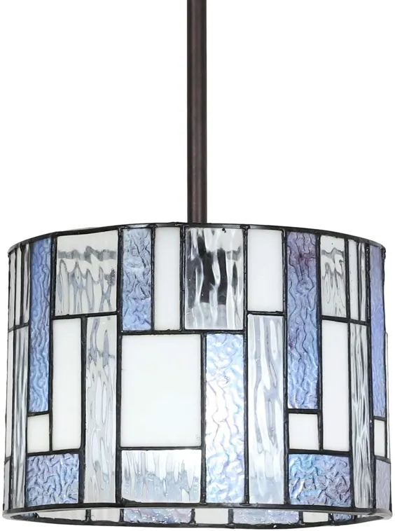چراغ آویز آشپزخانه شیشه ای VINLUZ Tiffany Style 1 سبک راه راه هنر برای اتاق ناهار خوری کافه راهرو ورودی