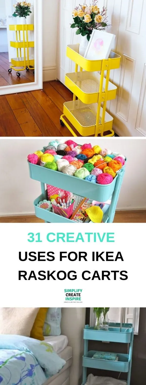 31 استفاده از واگن برقی خلاق Ikea Raskog برای هر اتاق در خانه شما