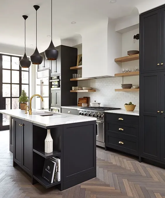 طراحی inspo: آشپزخانه های سیاه زیبا - متصدی سبک