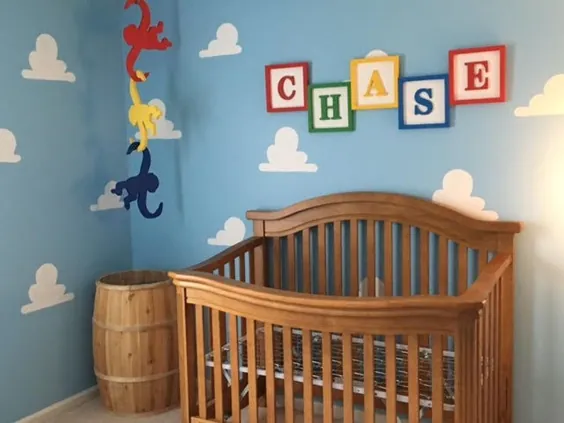 ست شفاف دیواری بزرگ ابر لوکس برای اتاق داستان کودکانه اسباب بازی یا مهد کودک اتاق اندی ، شامل 1 استنسیل بزرگ و 1 کوچک