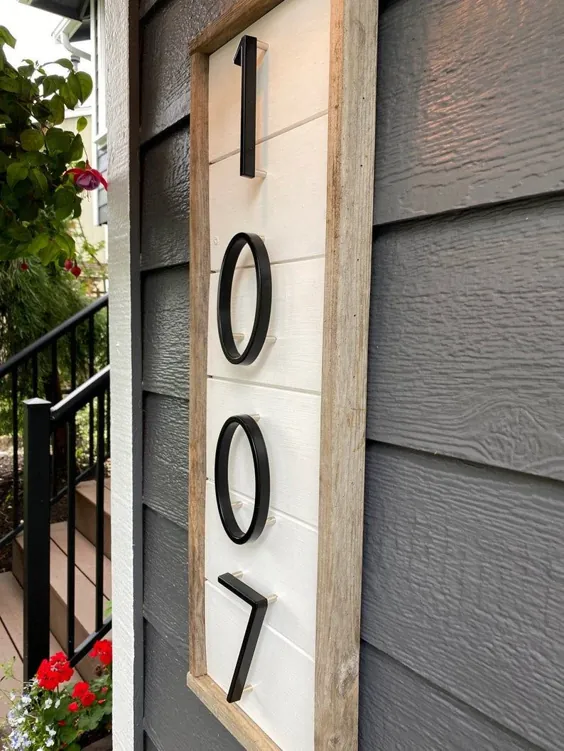 شماره خانه مدرن فلزی شناور 5 اینچ با رنگ مشکی