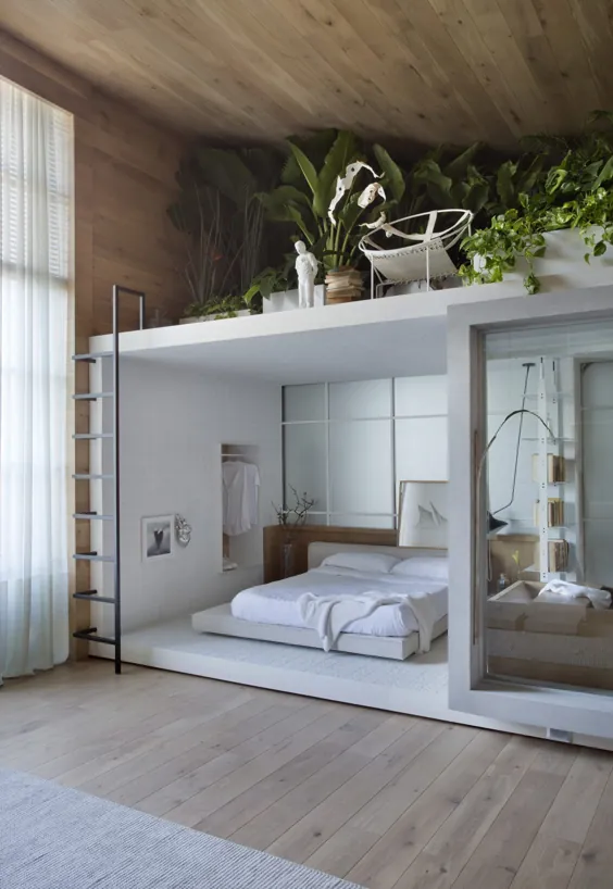 Un loft d'exhibition avec une chambre en boîte - PLANETE DECO دنیای خانه ها