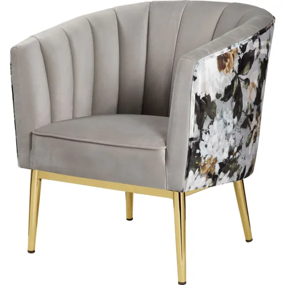 صندلی لهجه ای Acme Colla طلایی مخملی گلدار
