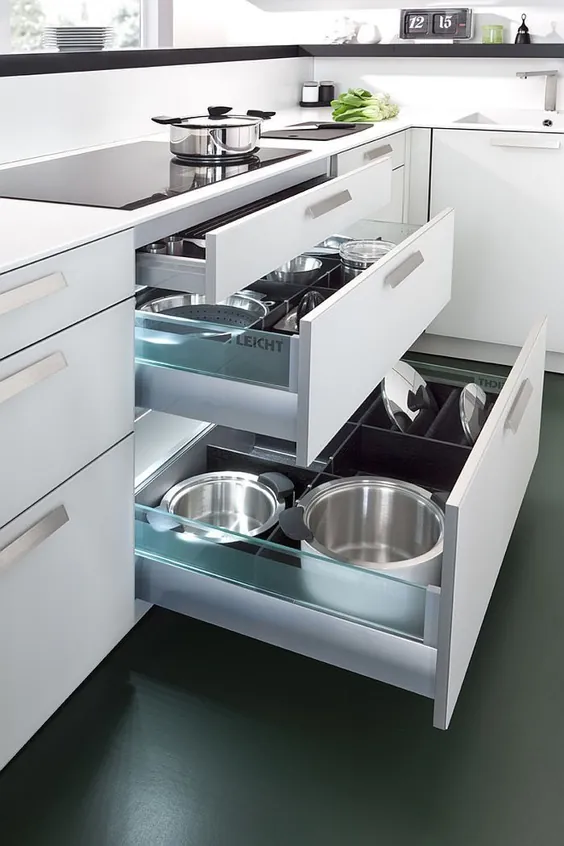 ایده های مدرن ذخیره سازی و قفسه بندی آشپزخانه برای صرفه جویی در فضا