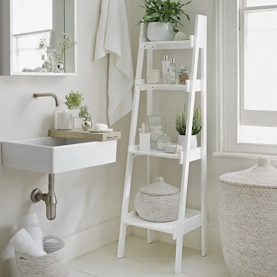 قفسه نردبان لاک حمام |  مبلمان به موقع برای کریسمس |  شرکت سفید