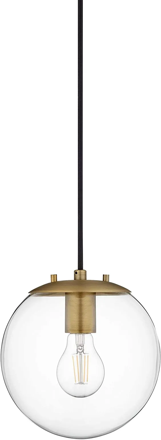 چراغ آویز Sferra Globe |  چراغ آویز برنجی برای جزیره آشپزخانه با لامپ LED LL-P201-AB