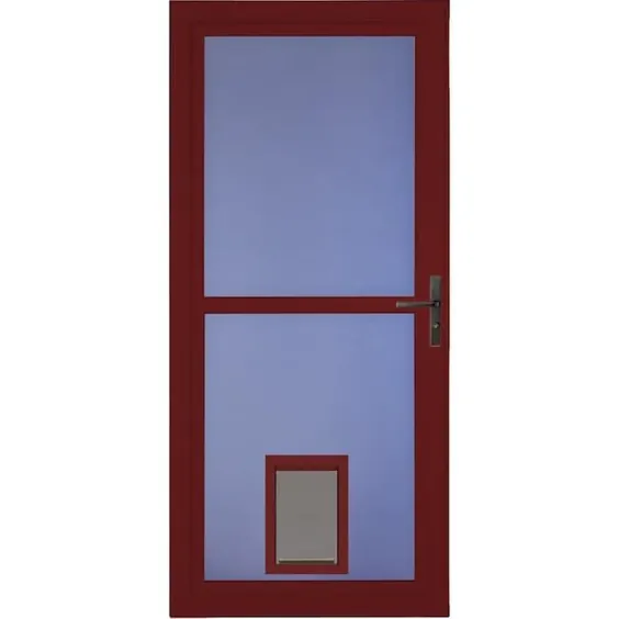 LARSON Tradewinds Pet Door 36 in x 81-in Cranberry Full View Universal Reversible Aluminium Storm Door Lowes.com