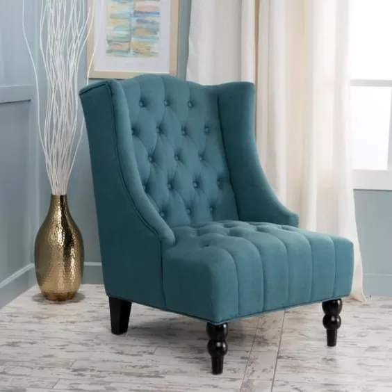 Noble House Toddman Dark Teal Fabric High Back Accent Chair-10811 - انبار خانه