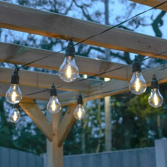 چراغ های پری رشته ای رشته ای LED را به برق وصل کنید |  گلوب دکوراسیون باغ در فضای باز
