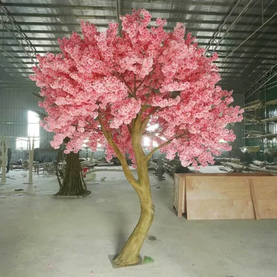 دکوراسیون طبیعی باغ باغ با شکوه مصنوعی درخت شکوفه گیلاس برای محوطه سازی فضای باز در فضای باز