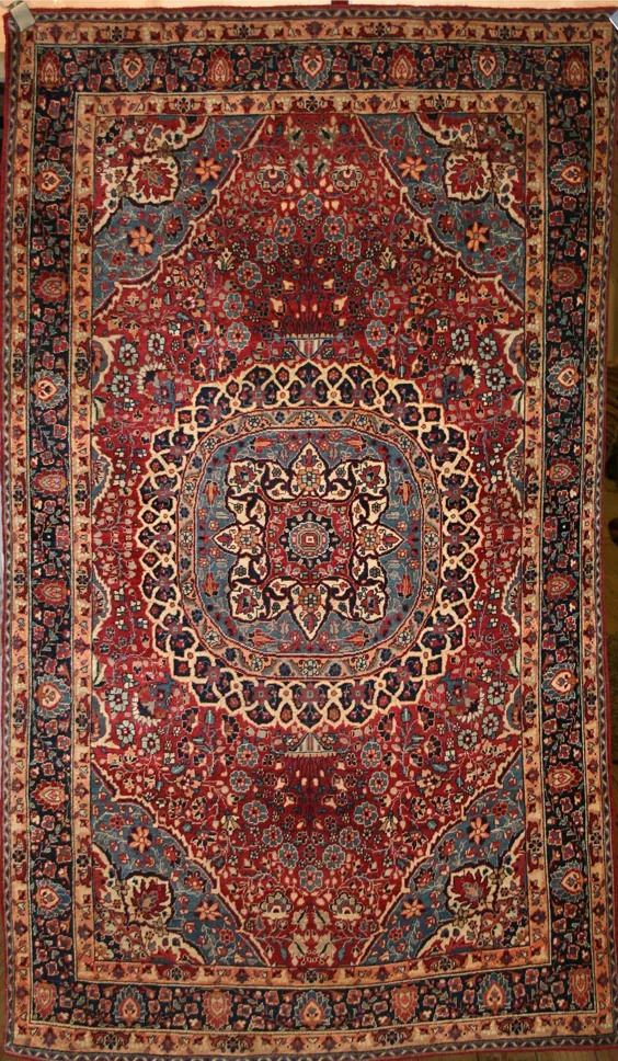 فرش مشهد دستباف ایرانی با پشم (پایه پنبه) - Ref: 1789 - 1.87m x 1.17m